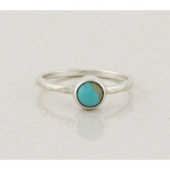 Sterling Silver Natural Turquoise Ring Size 6 3/4 - Picture 1 of 8